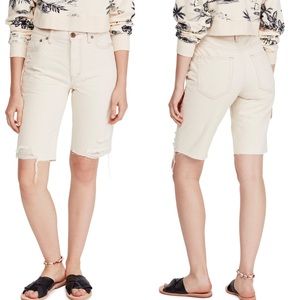 NWT Free People Caroline Distressed Bermuda Shorts